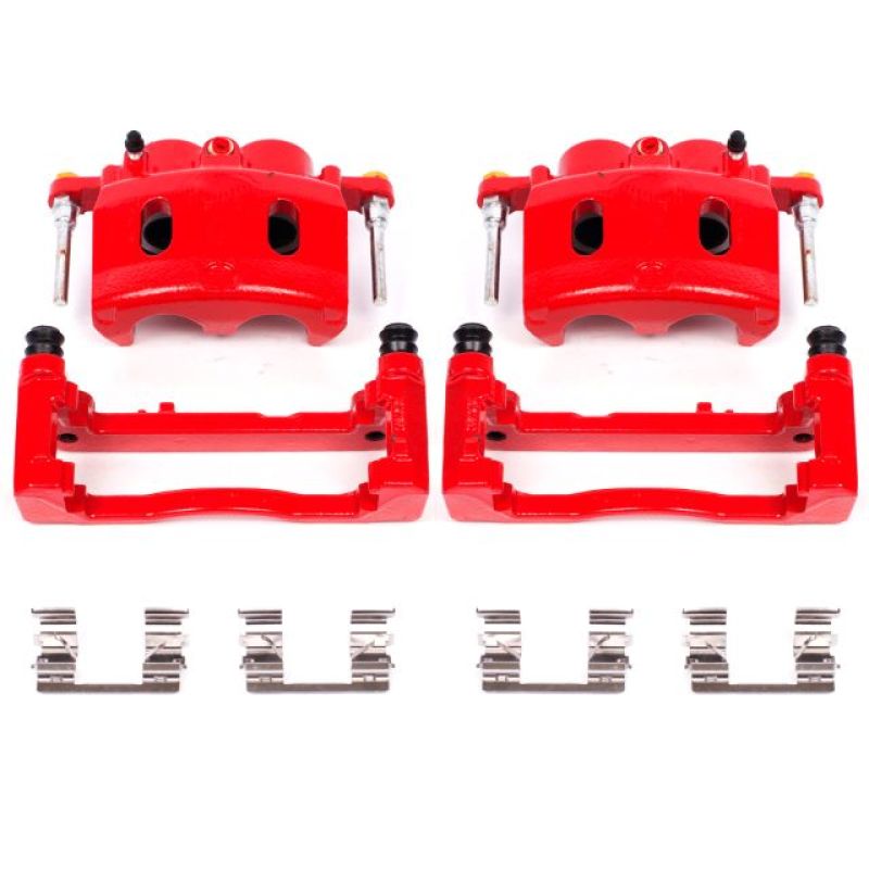 Power Stop 08-16 Cadillac Escalade Front Red Calipers w/Brackets - Pair