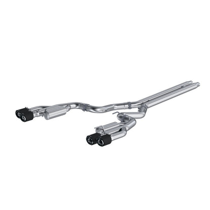 MBRP 18-22 Ford Mustang GT 5L T304 SS 3in Cat-Back Dual Rear con cuatro puntas de fibra de carbono de 4in (Race)