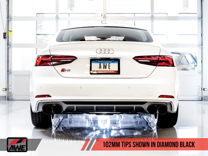 Escape AWE Tuning Audi B9 S5 Sportback Track Edition - sem ressonância (pontas pretas de 102 mm)