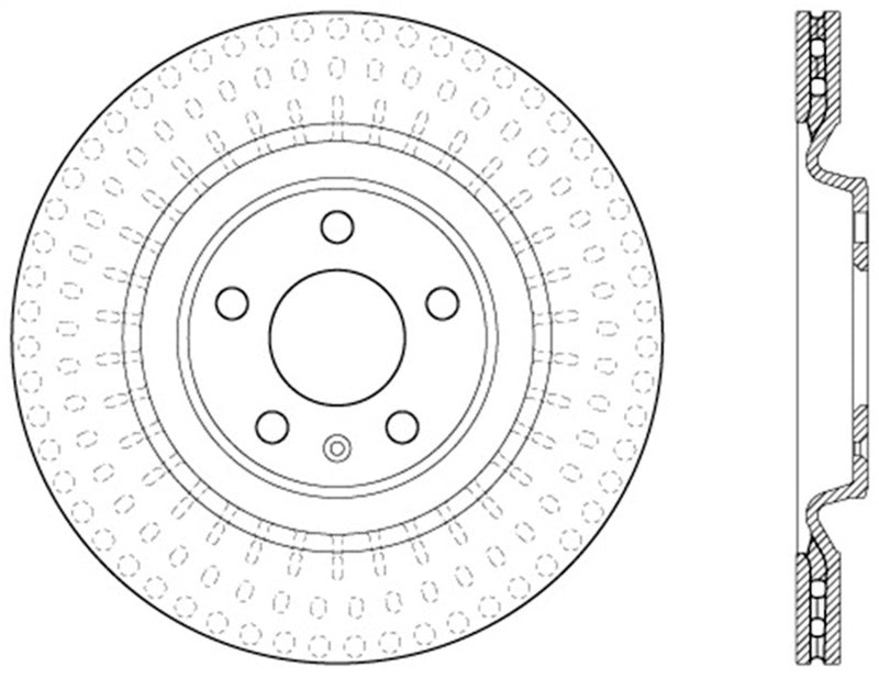 Rotor perfurado traseiro direito StopTech 12 Audi S4