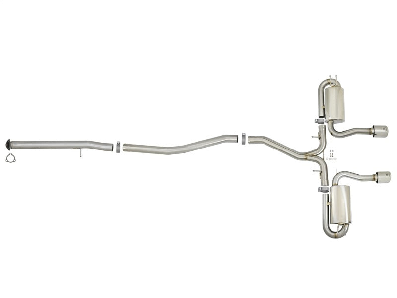 Sistema de escape aFe Takeda 3in 304 SS Cat-Back com pontas polidas 2017+ Honda Civic Si (4dr) I4 1.5L (t)