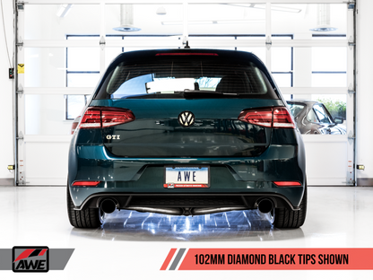 AWE Tuning Volkswagen GTI MK7.5 2.0T Track Edition Escape c/ Diamond Black Tips 102mm