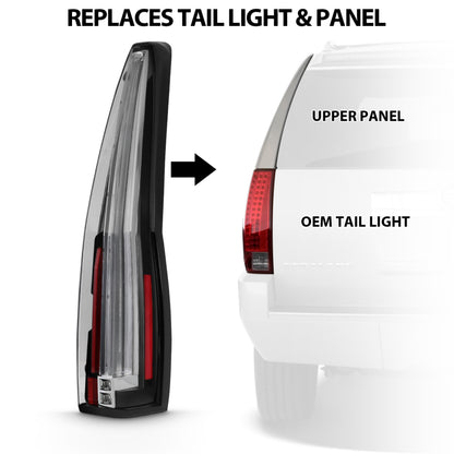 ANZO 2007-2014 Cadillac Escalade Lanternas traseiras de led vermelho/transparente