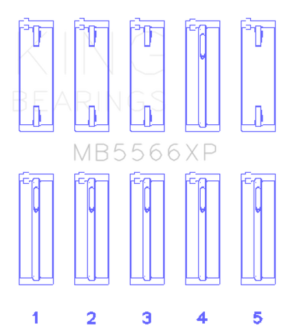 King Engine Bearings Audi A4 1.8L AEB (Size STDX) Performance Main Bearing Set