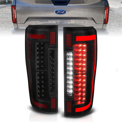 Lanternas traseiras de LED ANZO 2017+ Ford F-250 - pretas/fumaça