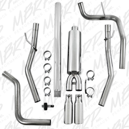 MBRP 2004-2008 Ford F150 4.6/5.4L EC/CC-SB Cat Back Dual Split traseiro