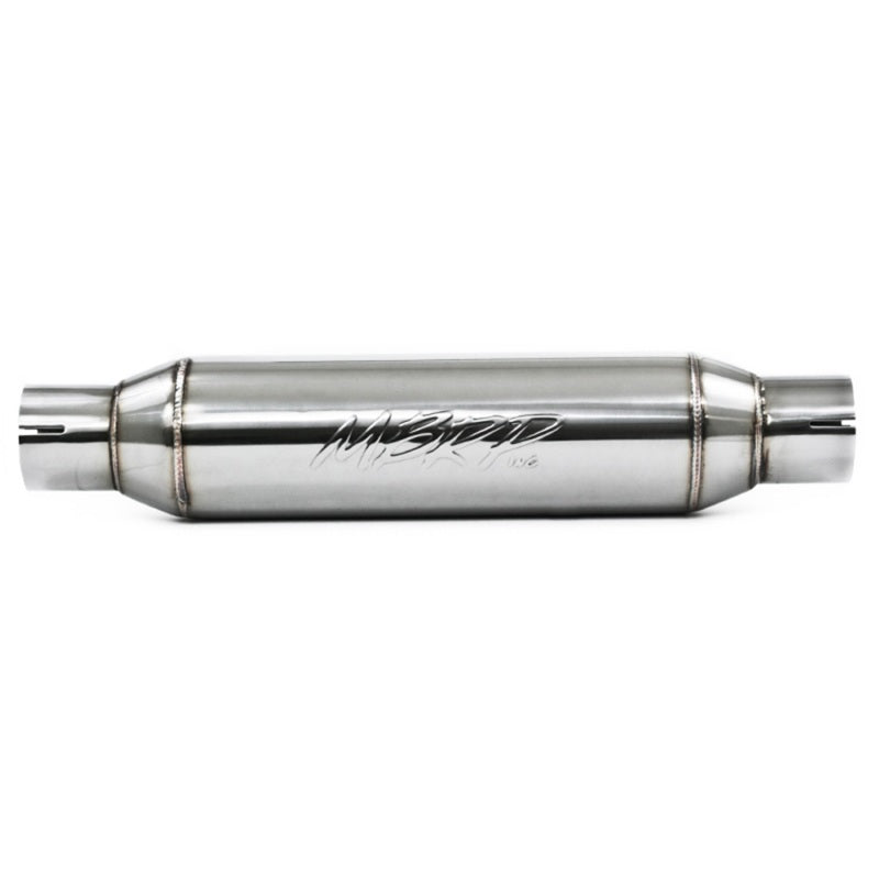 MBRP Resonador universal Entrada/salida de 2,5 pulgadas Cuerpo de 16 pulgadas Total de 20 pulgadas T304