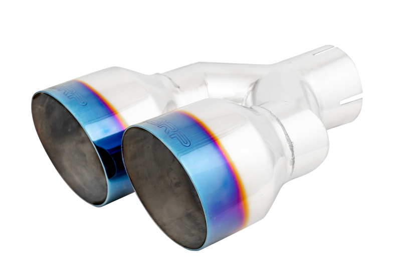 Punta de extremo quemado MBRP 2.5 ID Dual 4 OD Out 9.55 longitud Pared simple Acero inoxidable 304 Lado de paso