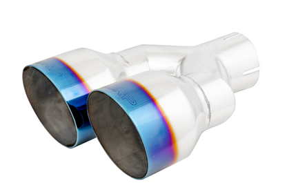 Punta de extremo quemado MBRP 2.5 ID Dual 4 OD Out 9.55 longitud Pared simple Acero inoxidable 304 Lado de paso