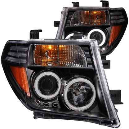 ANZO 2005-2008 Nissan Frontier Projetor Faróis com Halo Preto