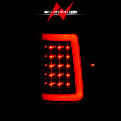 ANZO 2004-2006 Ford F-150 LED lanternas traseiras com barra de luz preta carcaça lente fumaça