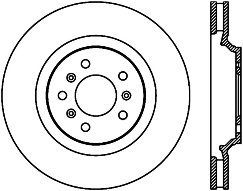 StopTech 06-11 Cadillac DTS Front Right Cyro Slotted Sport Brake Rotor