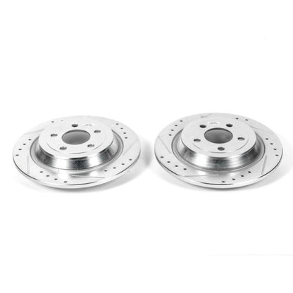 Power Stop 15-17 Ford F-150 Evolución trasera Rotores perforados y ranurados - Par