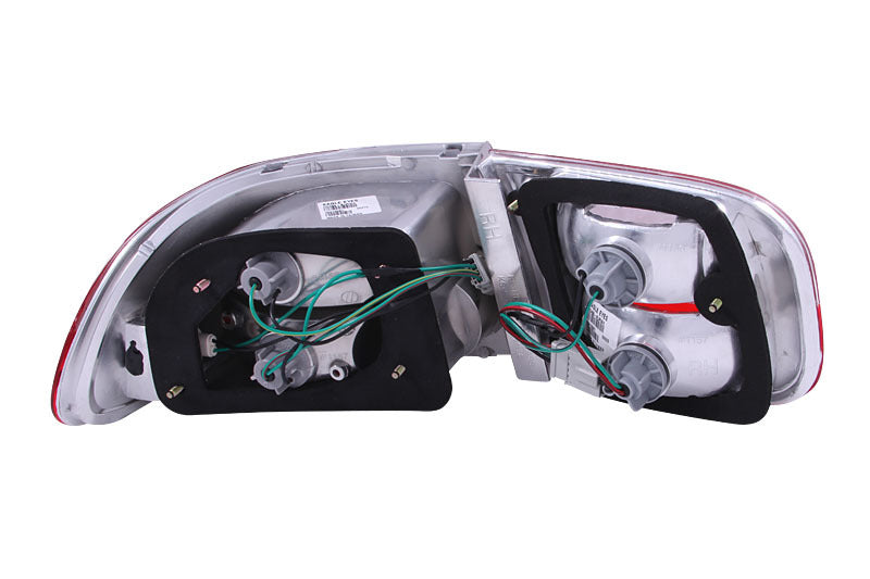 ANZO 1992-1995 Honda Civic Lanternas traseiras vermelho/transparente