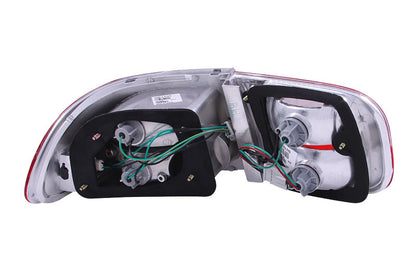 ANZO 1992-1995 Honda Civic Lanternas traseiras vermelho/transparente
