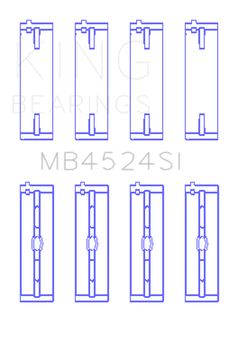 King Bearings Nissan VR38DETT VQ35HR VQ37HR Performance Crankshaft Main Bearings - Size +0.25mm