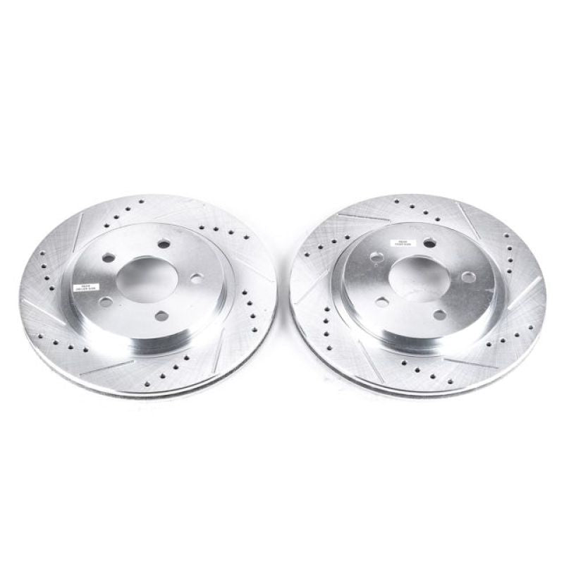 Power Stop 05-14 Ford Mustang Rear Evolution Rotores perfurados e ranhurados - Par
