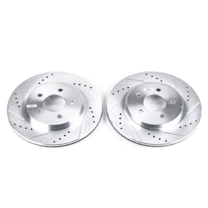 Power Stop 05-14 Ford Mustang Rear Evolution Rotores perfurados e ranhurados - Par