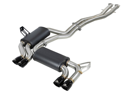 aFe MACH ForceXP 2.5 IN 304 Sistema de escape Cat-Back em aço inoxidável com ponteiras pretas 01-06 BMW M3 (E46)