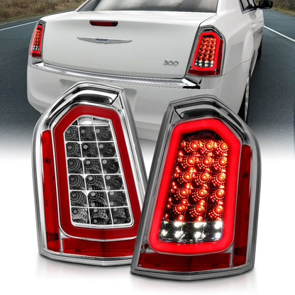 ANZO 11-14 Chrysler 300 LED Luces traseras cromadas con secuencial