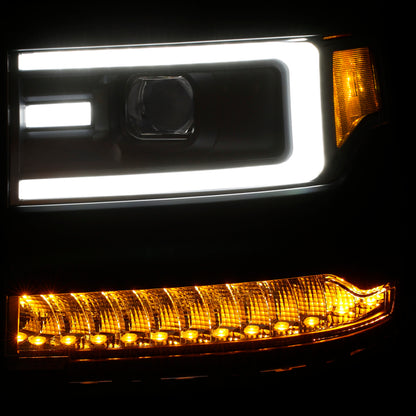ANZO 16-17 Chevy Silverado 1500 Prjctr. Estilo da prancha do farol. com âmbar (somente funciona com caminhão equipado com HID)