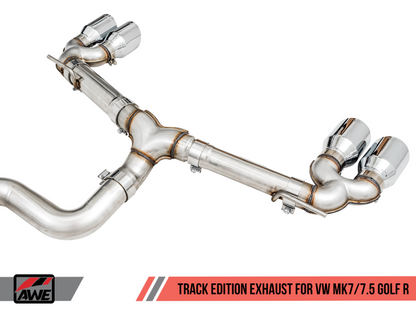 Escape AWE Tuning Mk7 Golf R Track Edition com ponteiras cromadas 102 mm