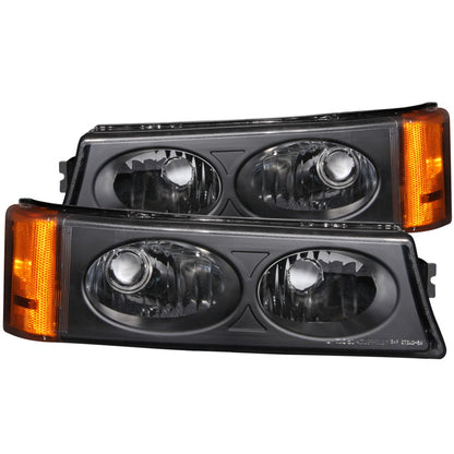 ANZO 2003-2006 Chevrolet Silverado 1500 Euro Luzes de estacionamento pretas