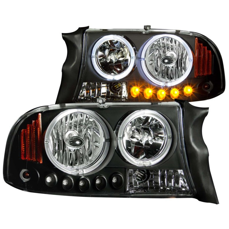 ANZO 1997-2004 Dodge Dakota Cristal Faróis Preto 1pc