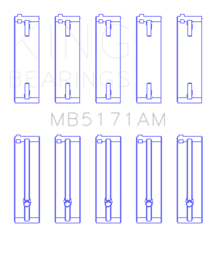 King Engine Bearings Mazda FS-DE L4/FP L4/FS L4  DOHC 16 Valve Main Bearing Set - Size STD