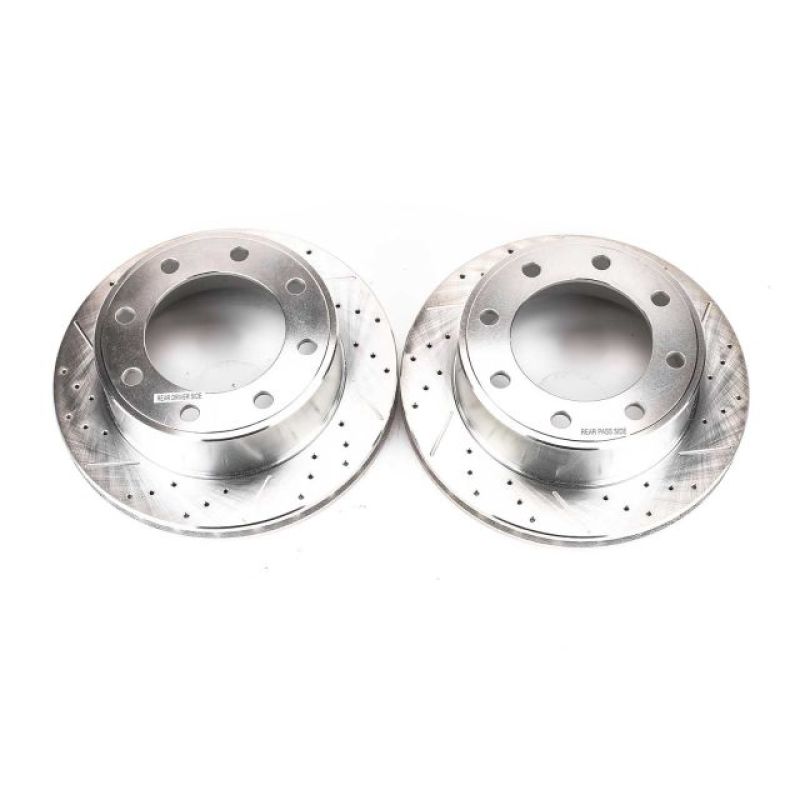 Power Stop 00-05 Ford Excursion Rear Evolution Rotores perforados y ranurados - Par