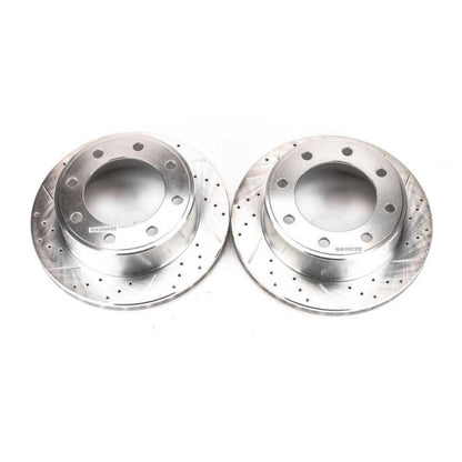Power Stop 00-05 Ford Excursion Rear Evolution Rotores perforados y ranurados - Par