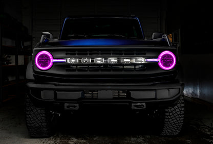 Oracle 21-22 Ford Bronco Headlight Halo Kit w/DRL Bar - Base Headlights -w/No Controller