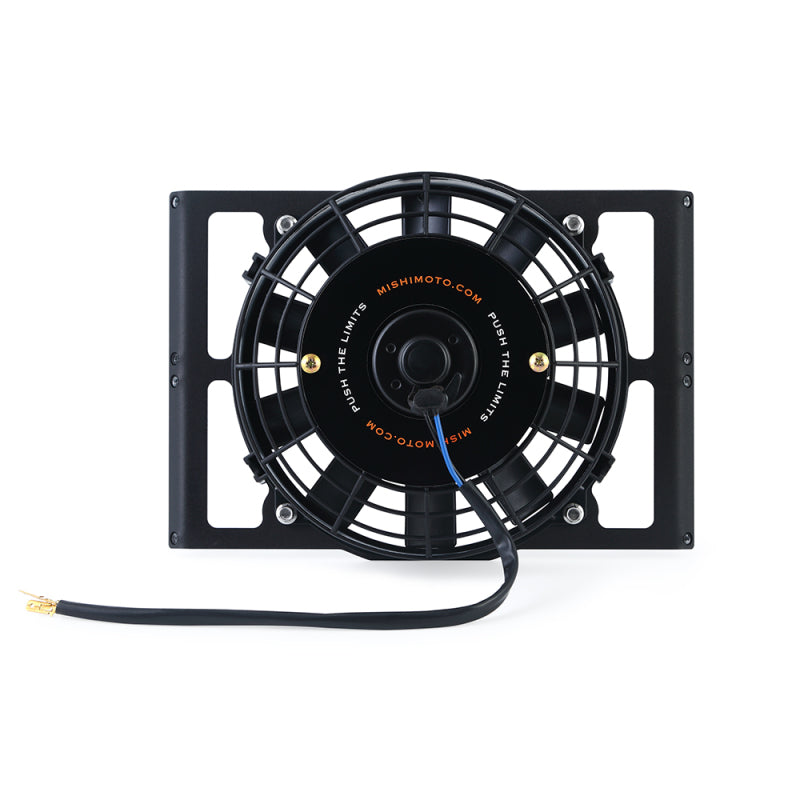 Mishimoto universal de 10 pulgadas. Cubierta del ventilador del enfriador de aceite de servicio pesado - Negro microarrugas