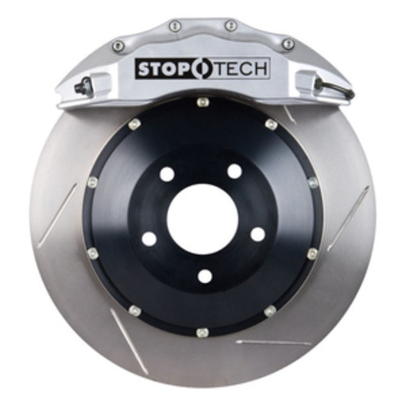StopTech 06-10 BMW M5 E60 Front BBK w/Silver ST-60 Calipers Slotted 380x35 Rotor Pads and SS Lines