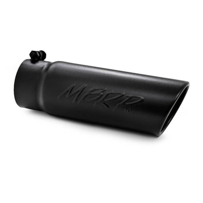 MBRP Punta universal 4 OD Extremo enrollado en ángulo Entrada 3.5 Longitud 10 - Acabado negro