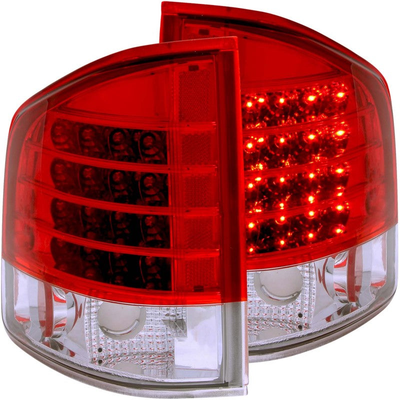 ANZO 1995-2005 Chevrolet S-10 Lanternas traseiras de LED vermelho/transparente