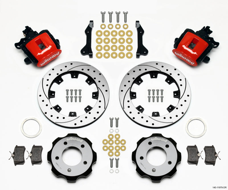 Kit de freno de estacionamiento trasero combinado Wilwood 12.19in rojo perforado 2006-Up Civic / CRZ