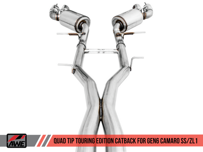 AWE Tuning 16-19 Chevy Camaro SS Res Cat-Back Exhaust-Touring Edition (Quad Chrome Silver Tips)