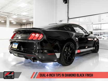 Escape AWE Tuning S550 Mustang GT Cat-back - Touring Edition (Diamond Black Tips)