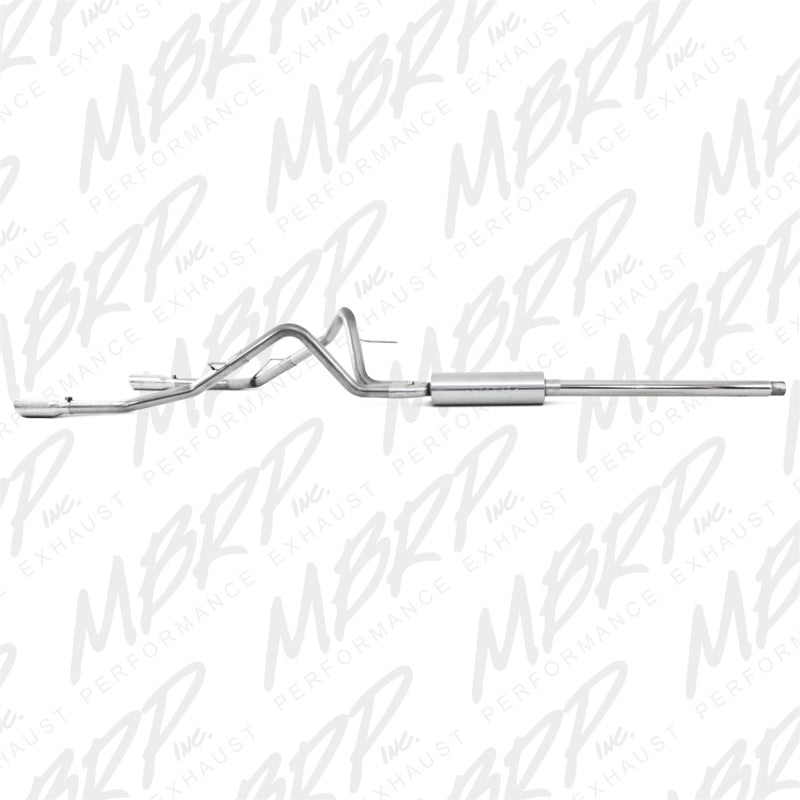 MBRP 2004-2008 Ford F150 4.6/5.4L EC/CC-SB Cat Back Dual Split traseiro