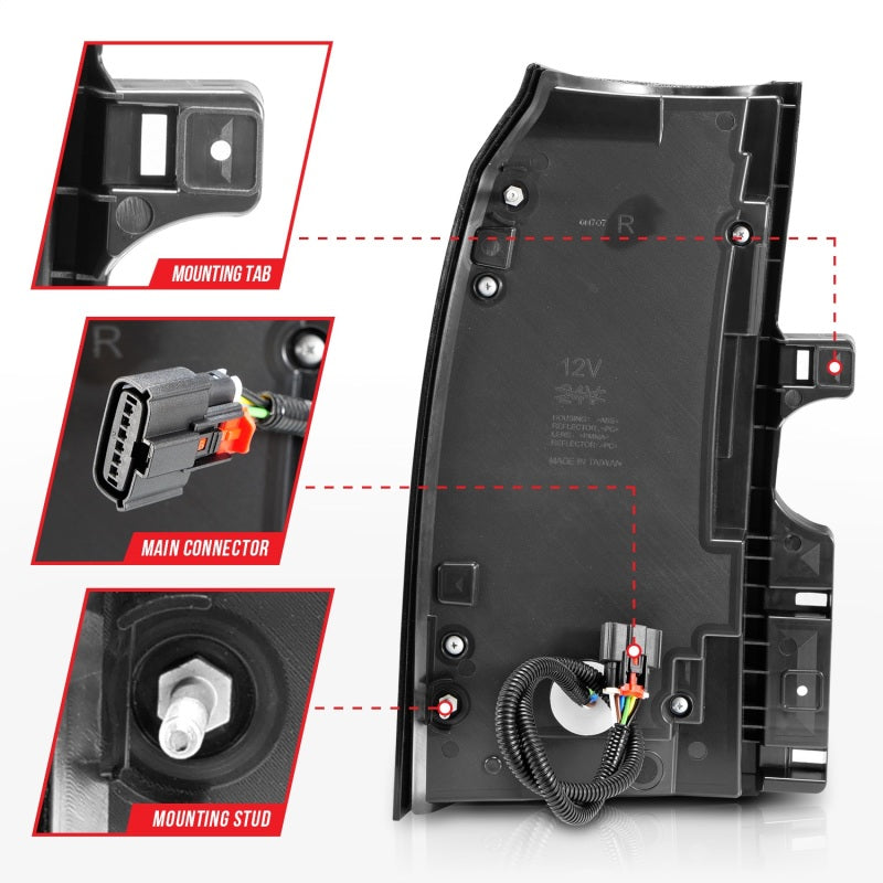 ANZO 2015-2017 GMC Yukon/Yukon XL Lanternas traseiras LED cromadas