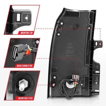 ANZO 2015-2017 GMC Yukon/Yukon XL Lanternas traseiras LED cromadas