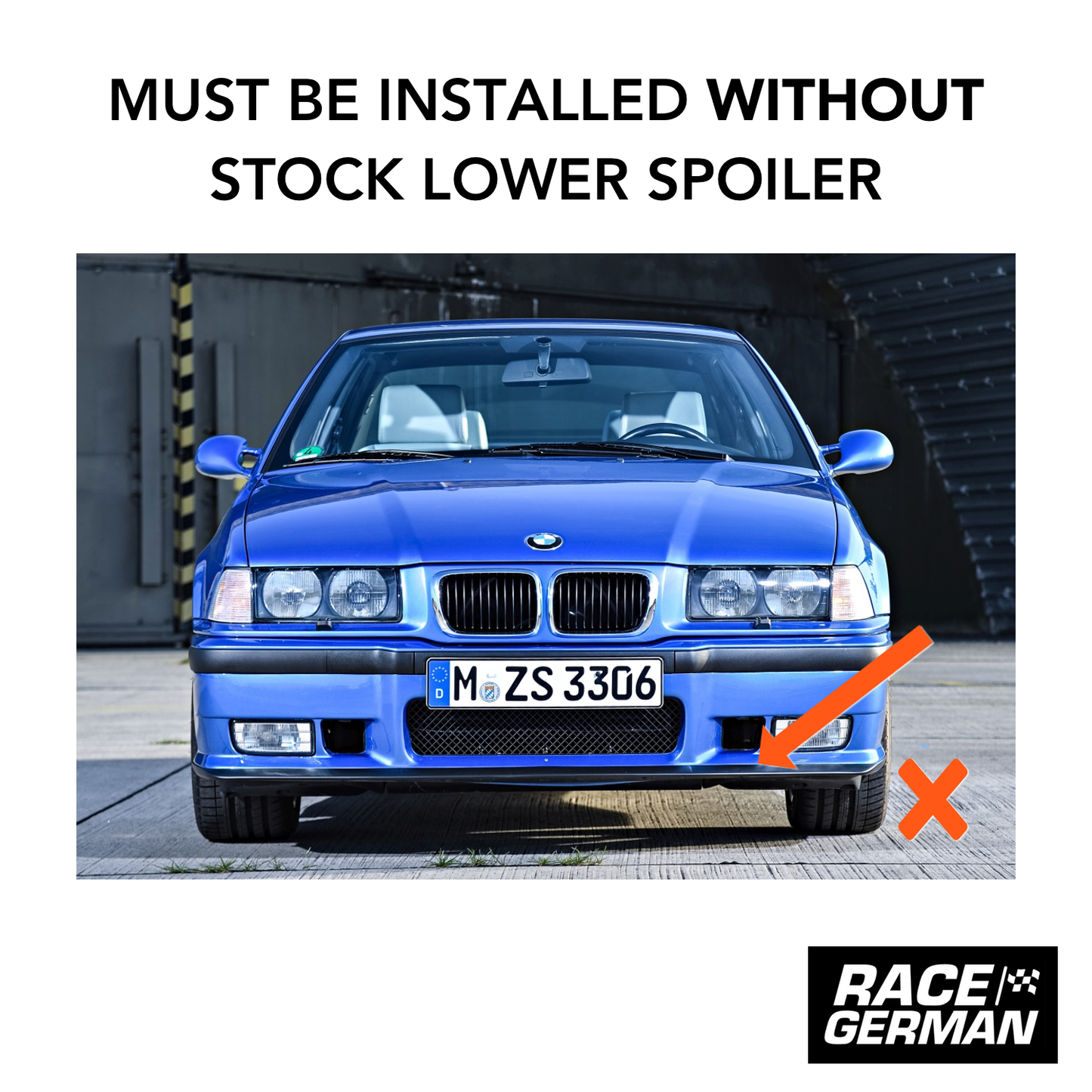 Race German -  E36 Sport Front Lip (ACS Style)