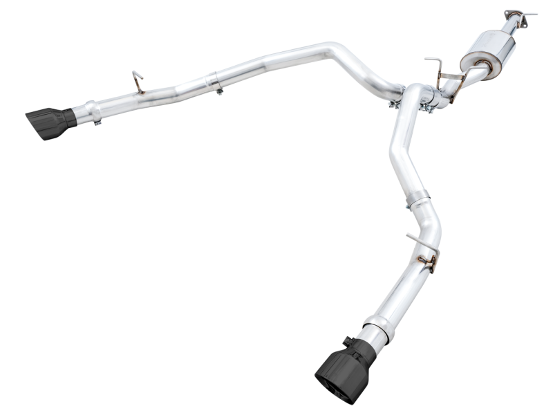 AWE Tuning 19-21 RAM 1500 5,7L (com recortes) 0FG Saída traseira dupla Cat-Back Exaustão - Diamond Black Tips