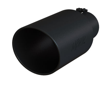 MBRP Punta universal 8in OD Extremo enrollado 5in Entrada 18in Longitud T304 - Negro
