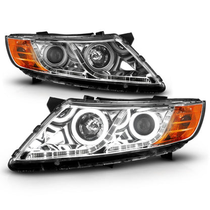 ANZO 2011-2013 Kia Optima Projector Faróis c/ Halo Chrome (CCFL)