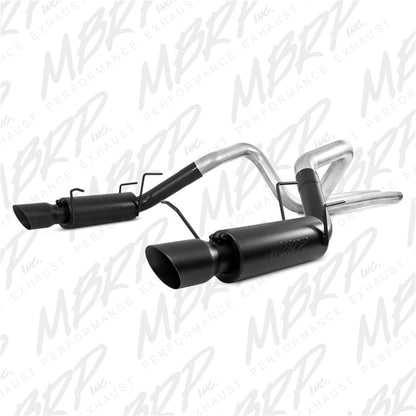 MBRP 11-14 Ford Mustang GT 5.0L 3in Cat Back Dual Split Rear Race Version 4in Tips - Negro