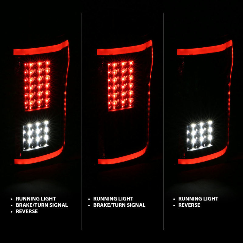 ANZO 2015-2017 Ford F-150 LED lanternas traseiras pretas