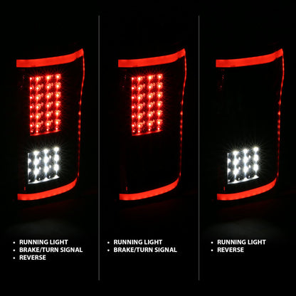ANZO 2015-2017 Ford F-150 LED lanternas traseiras pretas