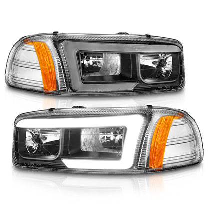 Faróis Anzo 99-17 GMC Sierra/Denali preto âmbar (com barras de luz C)